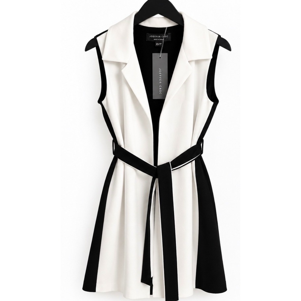 Joeffer Caoc Black White Colorblock Sleeveless Sheath Dress NWT